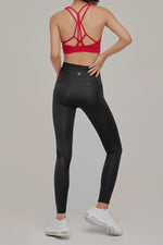 High Waist Mesh Trim Leggings - Luminora